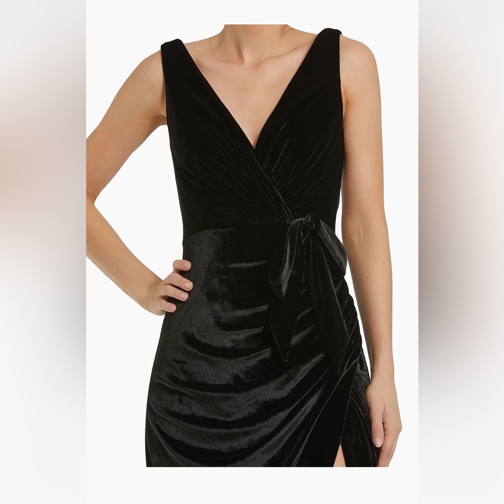 VELVET-  Mac Duggal - Draped Tie Slip Gown